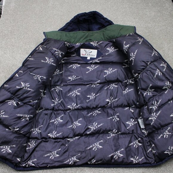 Vintage Triple Fat Goose Jacket Mens Large Blue Duck Down Parka Hip Hop 90s Y2K - Picture 10 of 16
